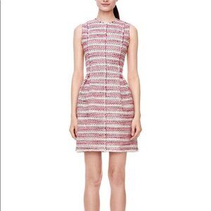 Rebecca Taylor Sleeveless Optic Tweed Mini Dress, Pink-Multi Size 0